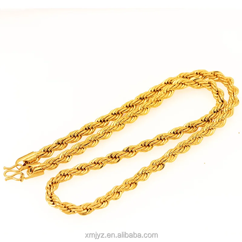 

The Same Style Of Vietnamese Sand Men'S Atmospheric Twist Necklace E-Commerce Vacuum Gold Plating Does Not Fade For A Long Time