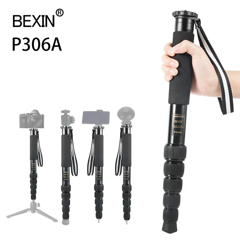 

BEXIN Travel Photography Camera Stand Professional Tripod Aluminum Alloy Monopod for Walking Stick SLR Camera Video