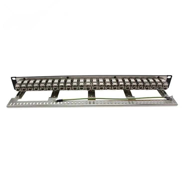 Patch Panel Cat7 24 Port Rack Mounted Cat7 Keystone Jack Modular Loaded 19 Inches 1u Ftp Stp 2866