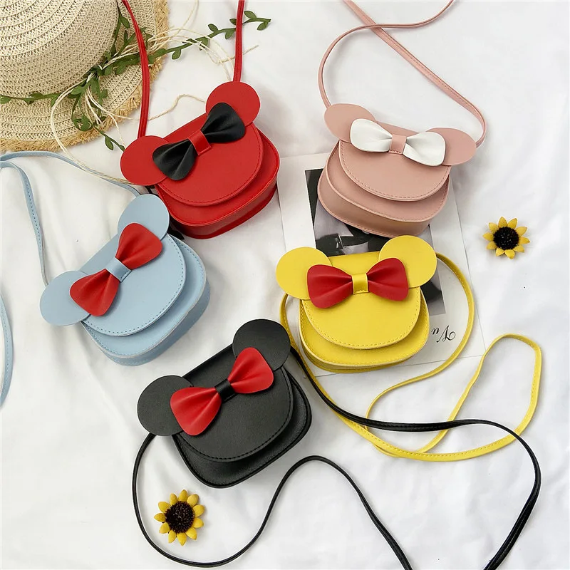 

Coin Purse Handbag Children Wallet Small Coin Box Bag Cute Mouse Bow Pet Shoulder Little Girls Handbag Kids, Customized color