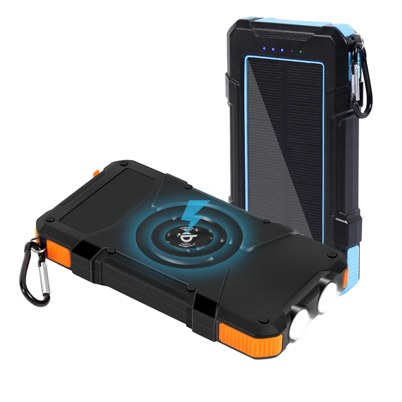 

Portable Solar Power Bank Waterproof Solar Mobile Phone Charger Wireless Charging For Phone Solar Charger PowerBank Solaire