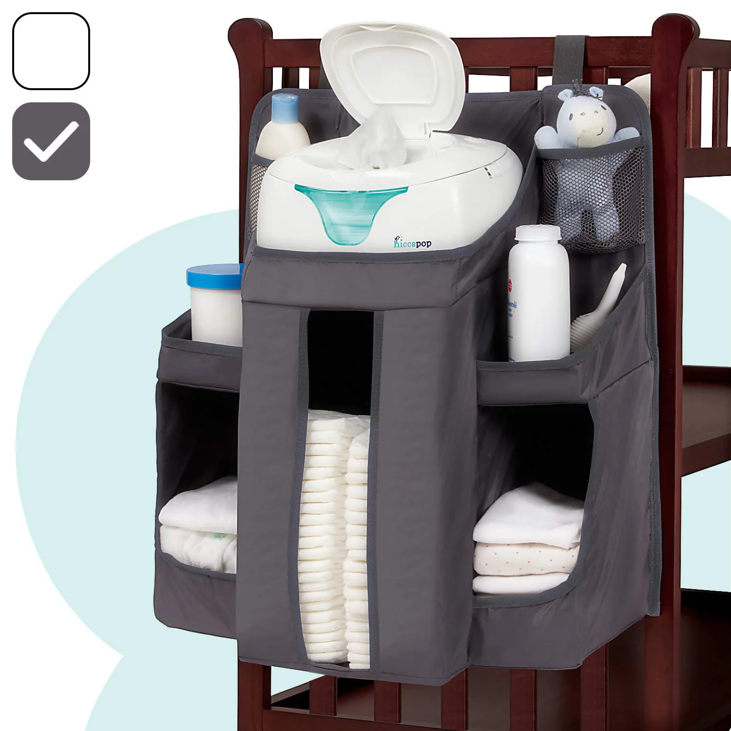 Baby Nursery Stacker Storage Hanging Diaper Caddy Organizer Nappy Bags ...