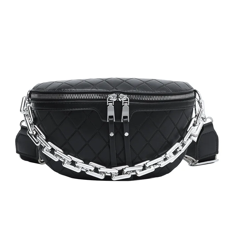 

Thick Chain Women Purses and Handbags Ladies Luxury Crossbody Waist Bag Wide Strap Woman Handbag Fashion, White/khaki/green/blue/black/pink