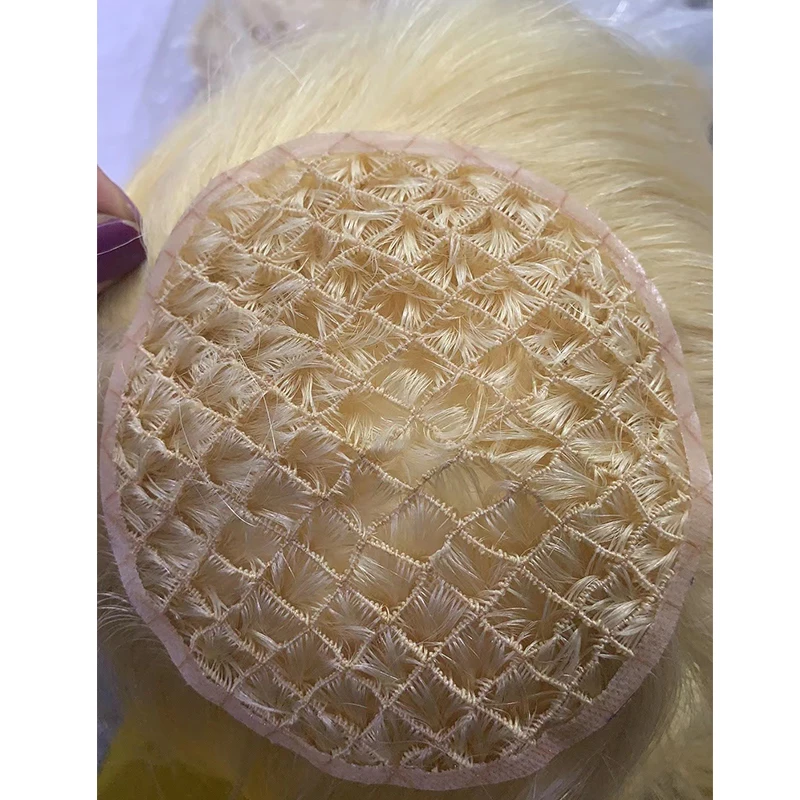 

YL Hair Pieces Replacement System fishing net toppers toupee accept customized, Highlight brown and blonde