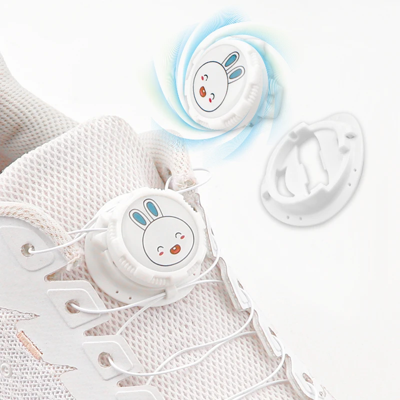 FASTLACES Automatic Swivel Buckle Oval Thick Elastic Lazy Round Shoe Laces PP Material No Tie Sneakers Accessories