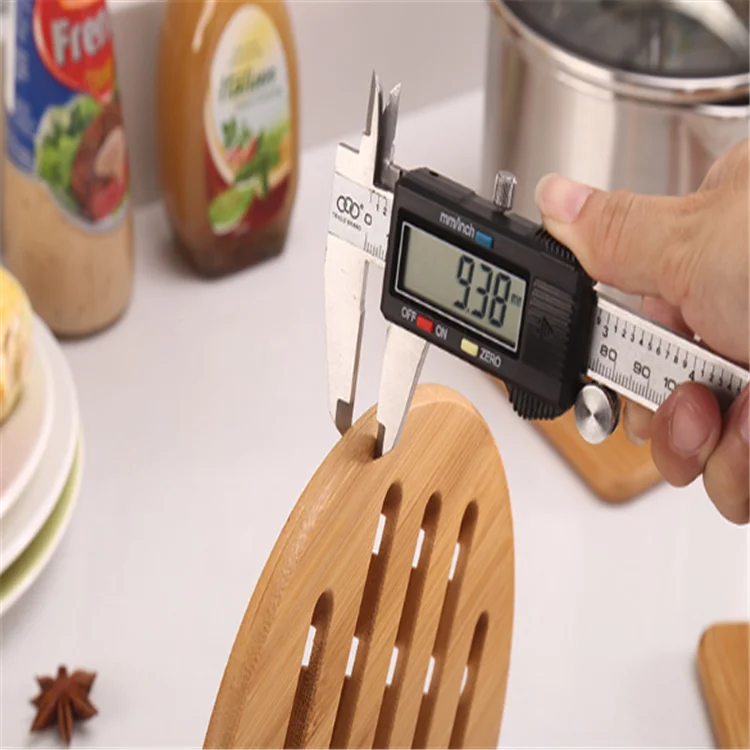 
Solid Bamboo Wood Mat Trivets with Non-Slip Pads for Hot Dishes/Pot/Bowl/Teapot 