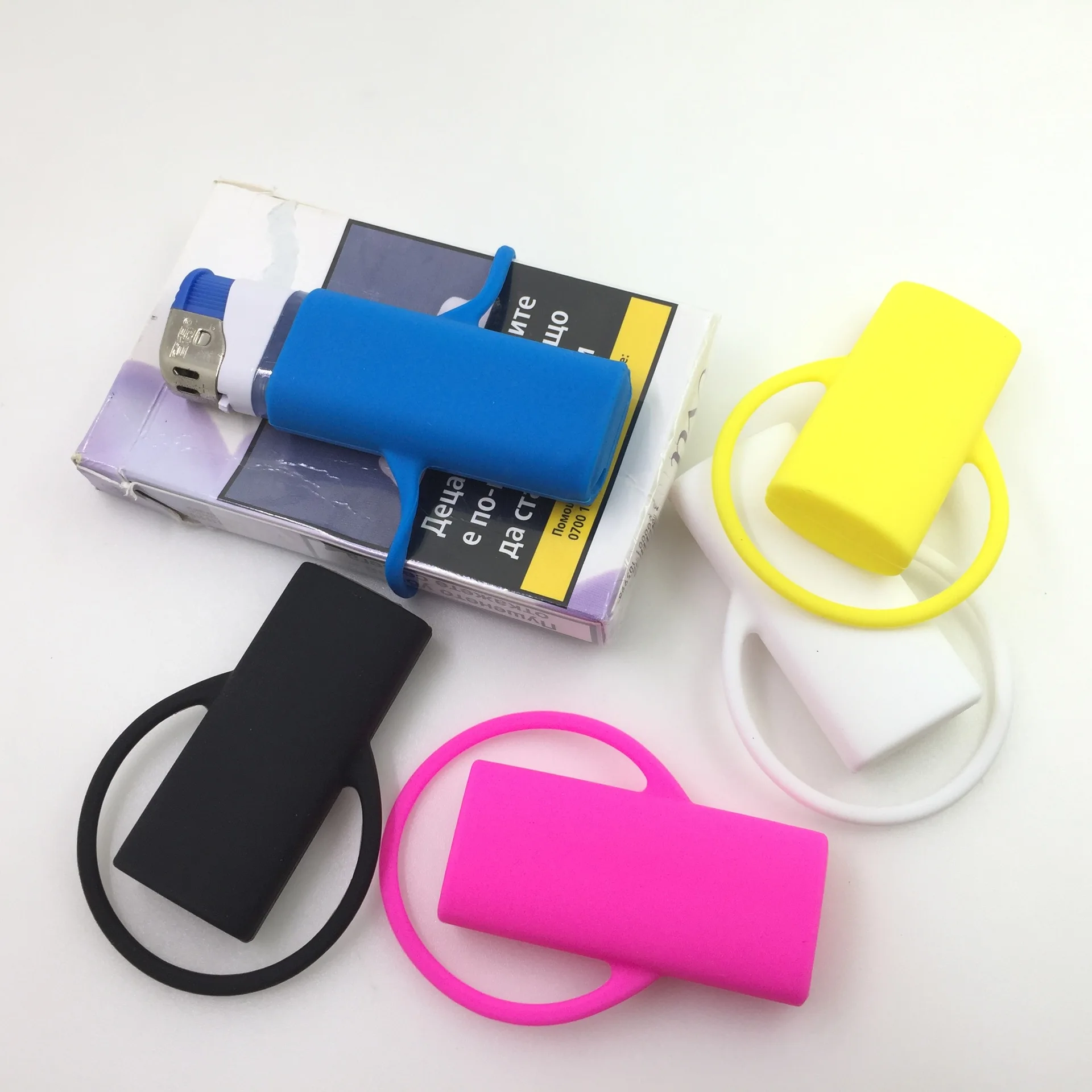 Manufacturer Custom Silicone Gas Lighter With Wrap Around Fixed Ring