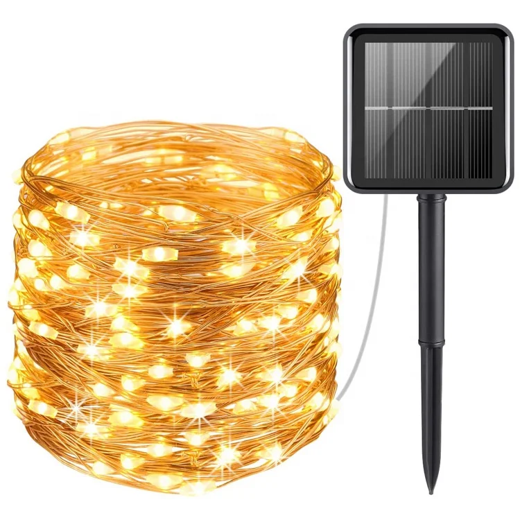 OEM Waterproof 10m 20m 30m Cooper Wire Fairy LED Xmas Strips 2020 2021 Solar Holiday Lighting Outdoor Christmas Decoration