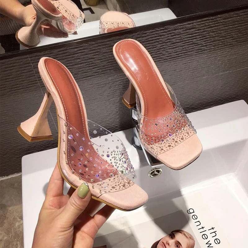 

2021Crystal sandals with clear sandals