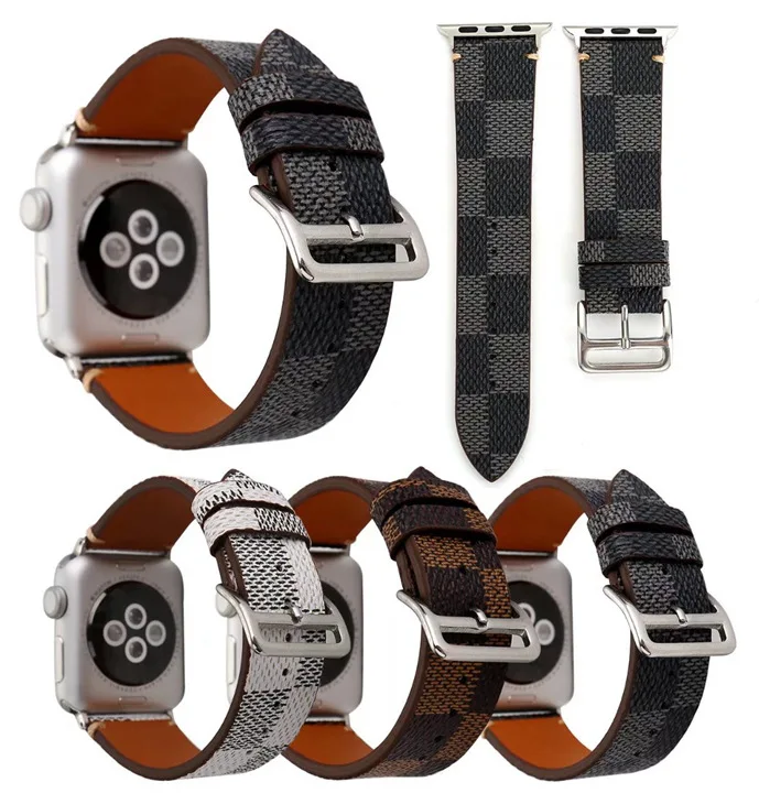 

40mm 44mm Leather watch bands for apple 38mm 42mm charm watch straps for iwatch, 3 colors optional