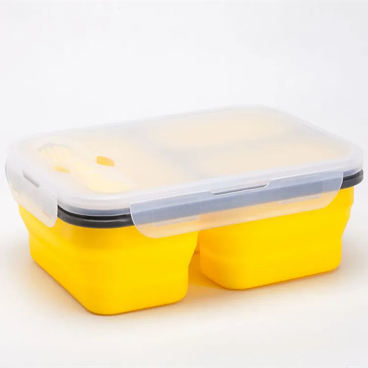 

Collapsible Silicone Folding Food Storage Containers Children Japanese silicone Lunch Box For School Camping, Colors