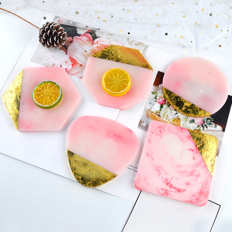 

DM171 DIY Epoxy Coaster Resin Mold Silicone Geode Silicone Mould For Jewelry Craft Home Decorative Handicraft Rolling Tray