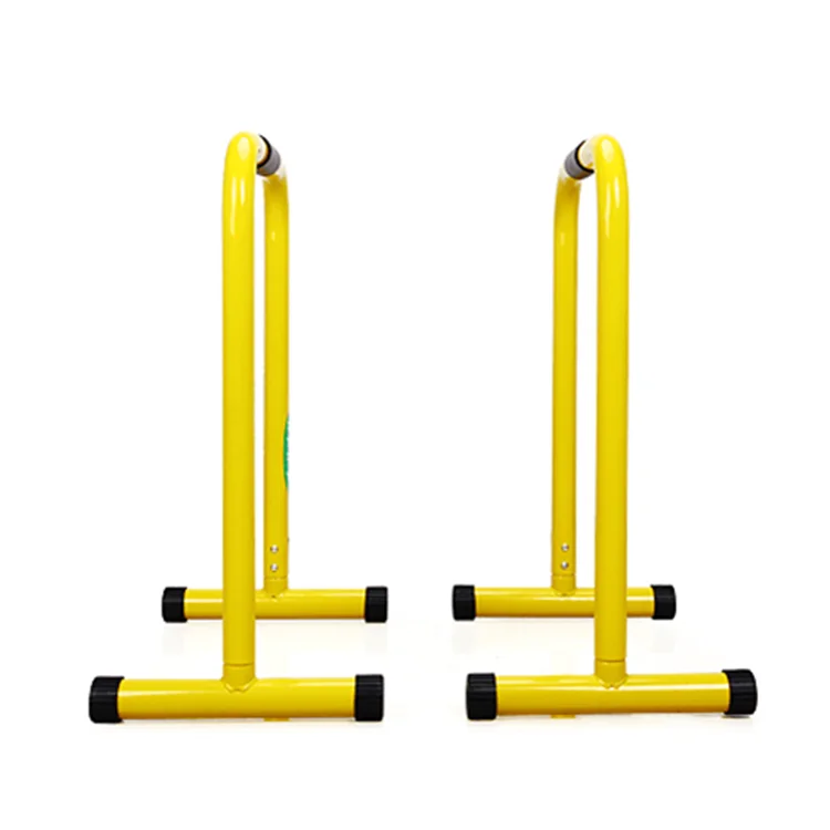 

Functional Heavy Duty Dip Stands Fitness Workout Dip bar Station Stabilizer Parallel Push Up Stand, Black, yellow