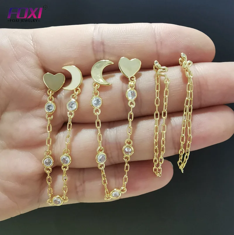

gold plated Mexico style jewelry set rainbow cz stud hoop earrings
