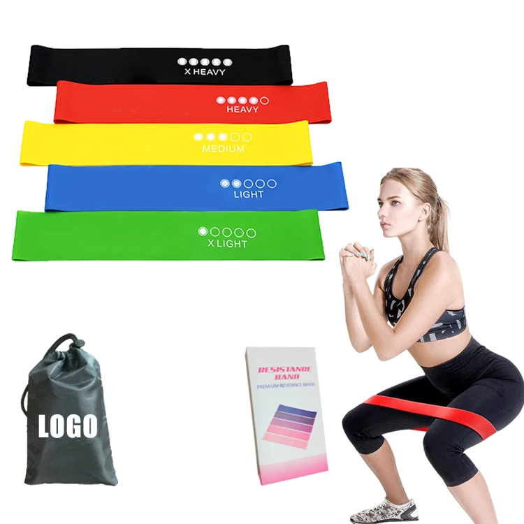 

Latex Band Hip Gym Fitness Exercise Loop Elastic Wholesale Custom Logo Yoga Resistance Booty Bands, Red,black,yellow,green,blue