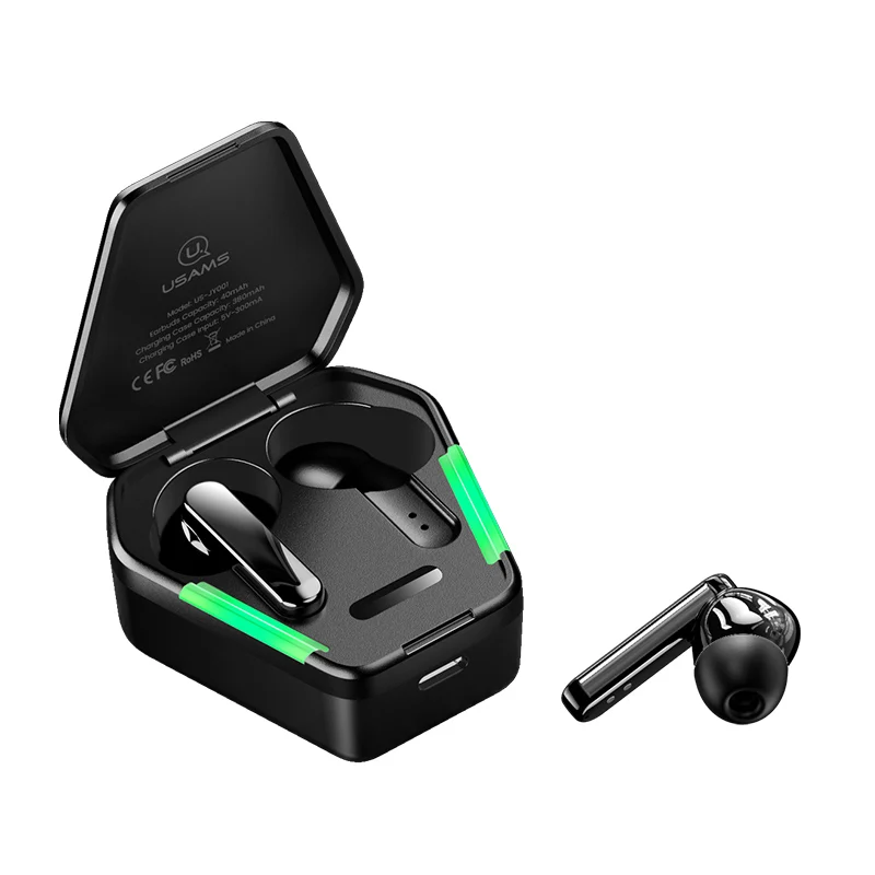 

USAMS JY01 Gaming Mode Wireless Sports Earbuds BT5.0 Auto Pairing Touch Control Wireless Gaming Headset