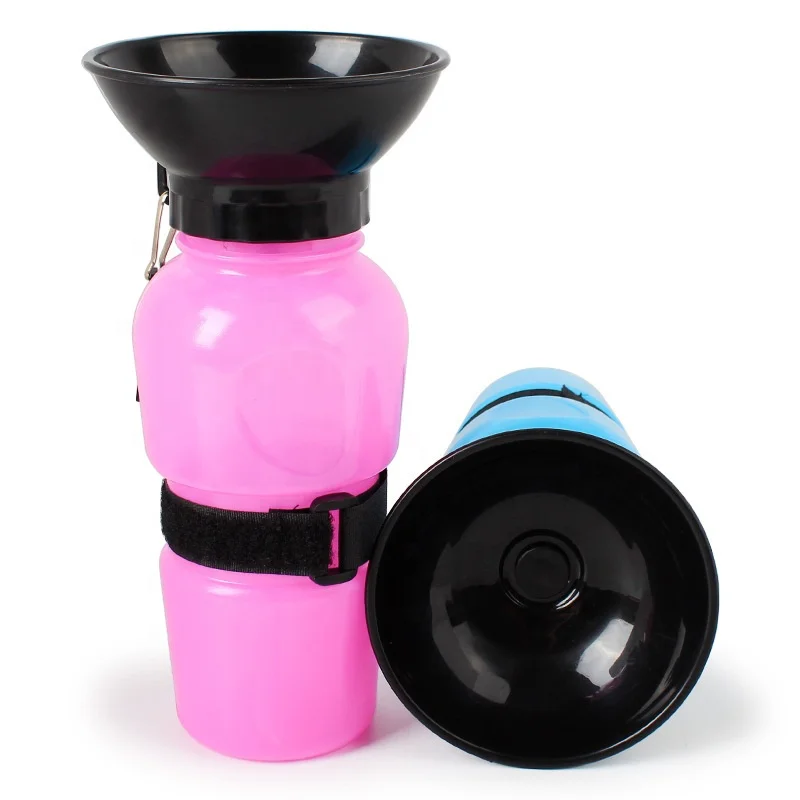 

Outdoor Portable squeeze plastic 500ml pet water fountain water Dispenser dog drinking bottle