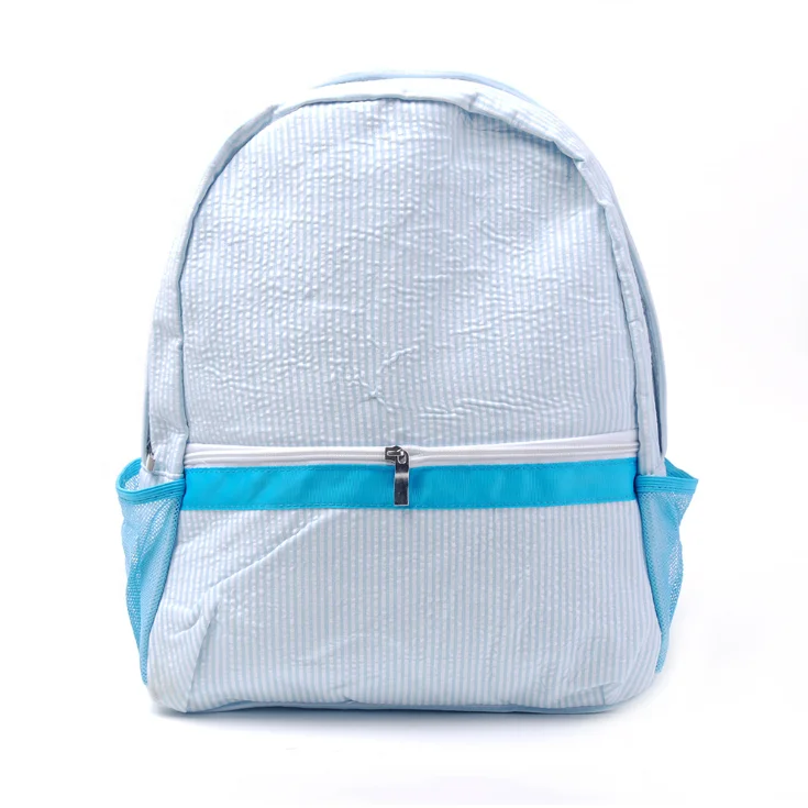 

Factory Direct Sale Seersucker Monogrammed Unisex Bags Hiking Backpack, Same as pics