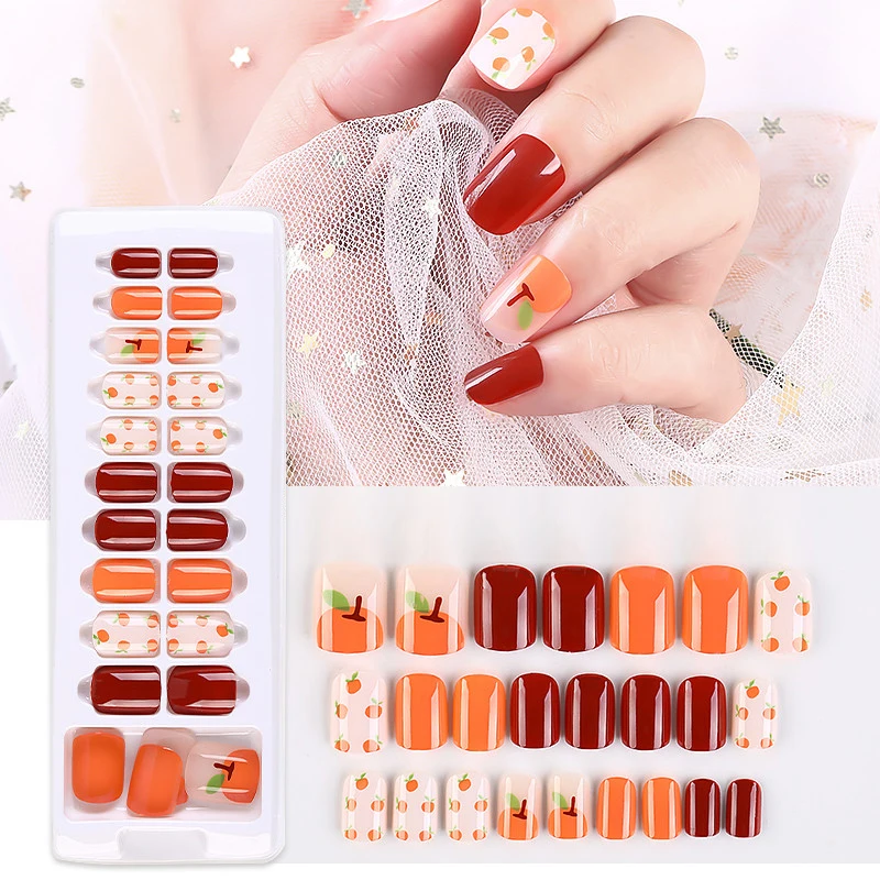 

hot sale packing boxes press on nail boxes hand made fruit press on nails