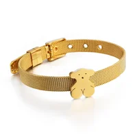 

Modalen Stainless Steel Minimalist Bear New Gold Design Mesh Adjustable Bracelet