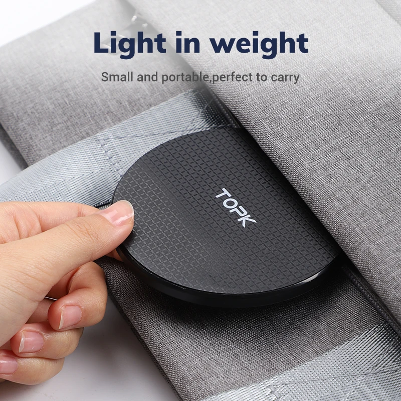 
Free Shipping TOPK 2020 Charger Wireless Portable Fast Wireless Mobile Phone Charger Pad 