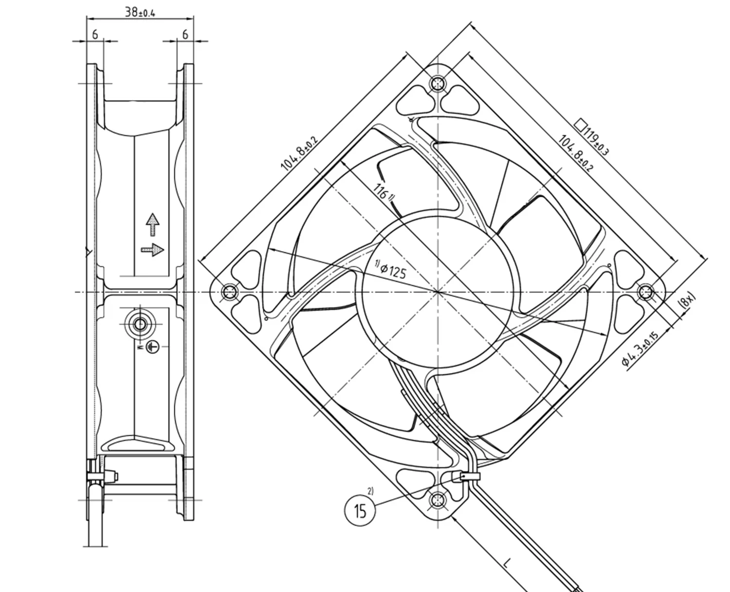 Dual Ball Bearing, 4114NH4, 24V, 30W, 12038 - detail 10