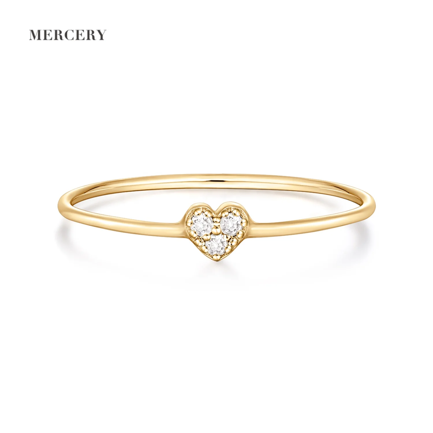 

Mercery Romantic Natural Diamond Jewelry Love Eternal Jewelry Wedding Engagement Heart Ring 14k Solid Gold Diamond Ring