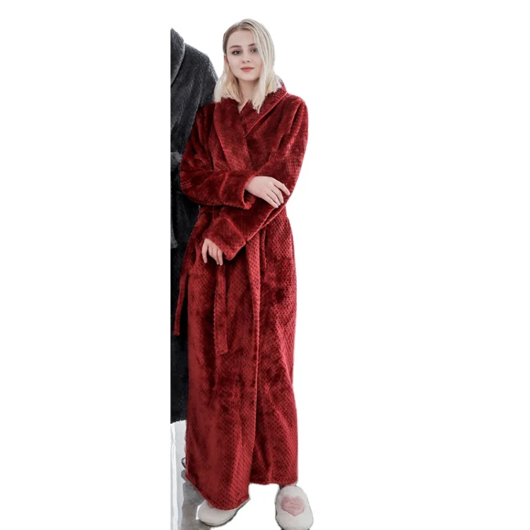 

solid color flannel fleece pajamas wearable women's bathrobe plush mink coral fleece bathrobe, Blue and purple