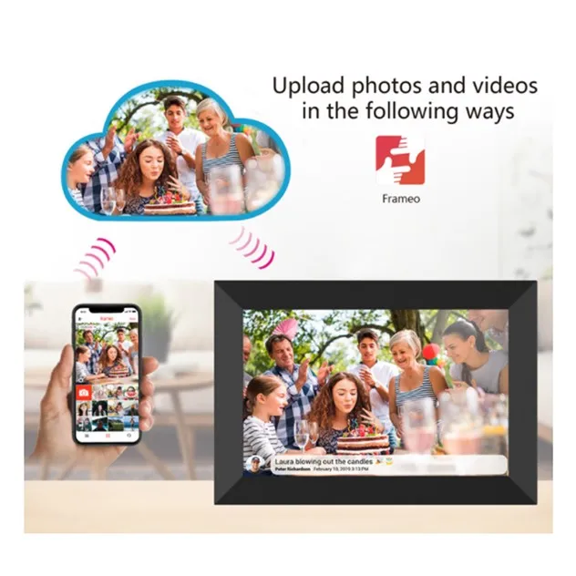 

AMABOO  WiFi Digital Photo Frame Touch Screen Photo Frame Digital Display Video Picture Frames Online, Black/white