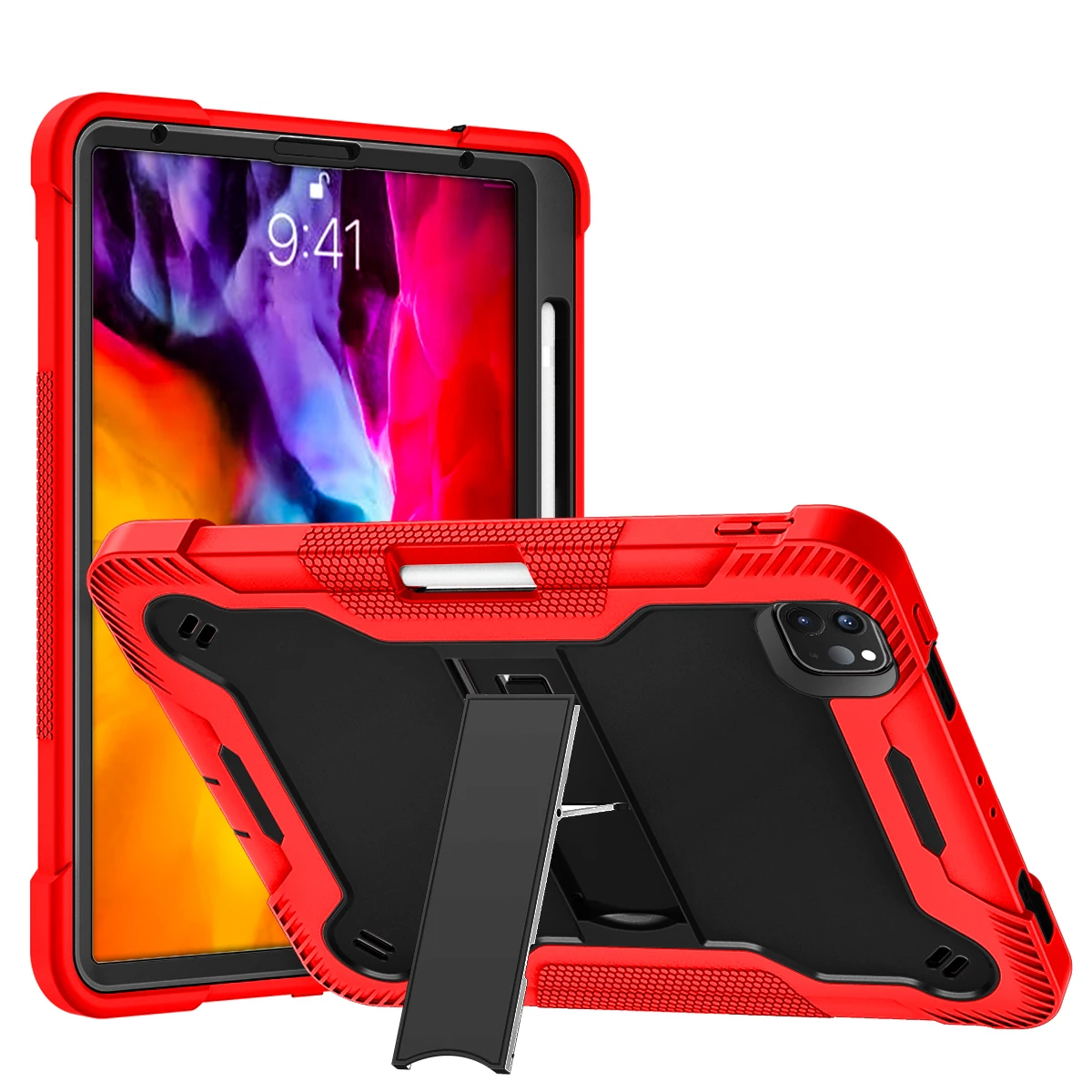 

Low MOQ Scratch Resistand Raised Bezels 3 Layers Multi-Functional Built-in Kickstand Tablet Case For Ipad Pro 11 2021 Case, 8 colors