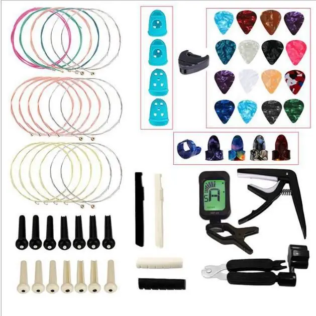 

Guitar accessories kit DR6p Including Guitar Picks Capo Tuner Acoustic Guitar Strings