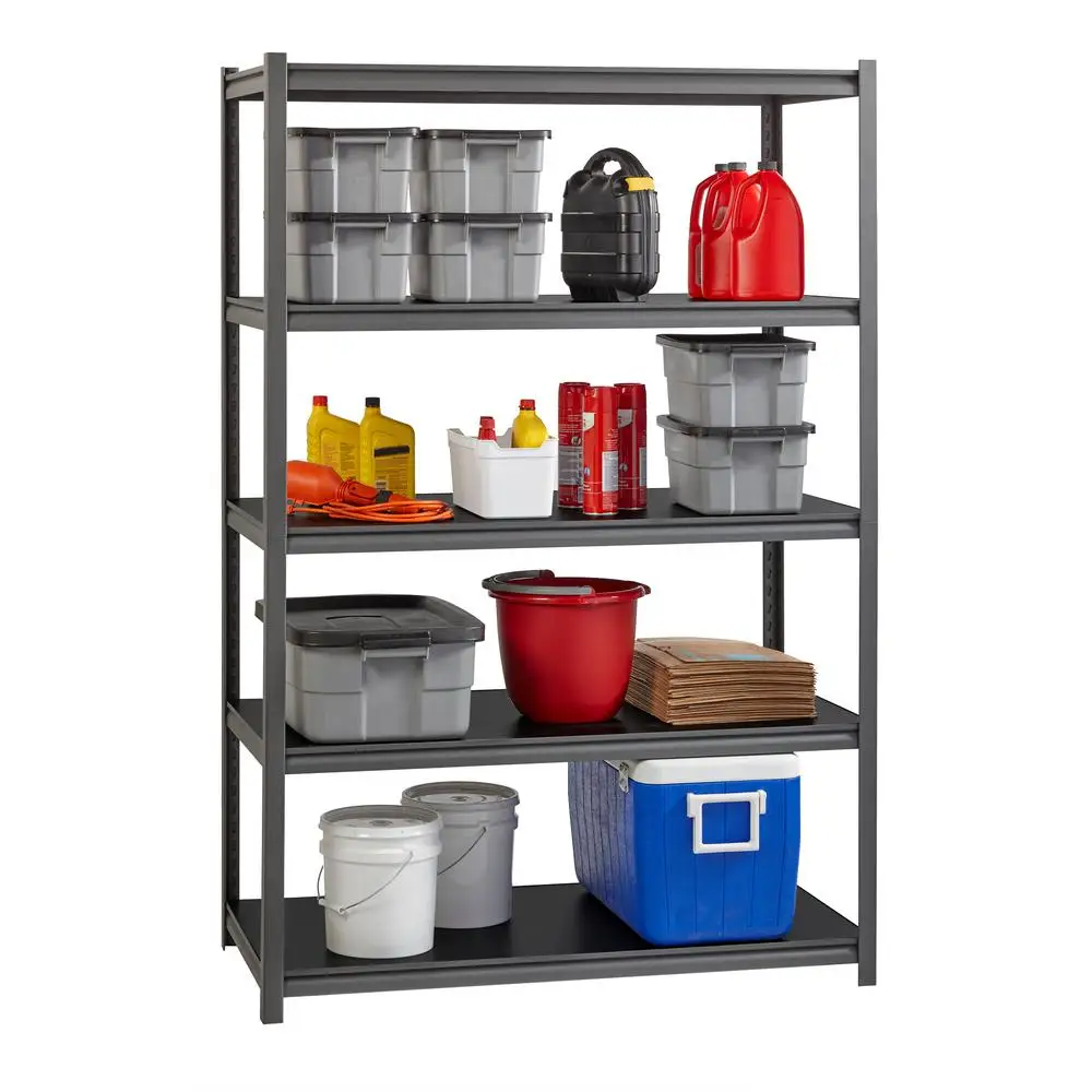 
5 shelf Boltless metal shelving in black 