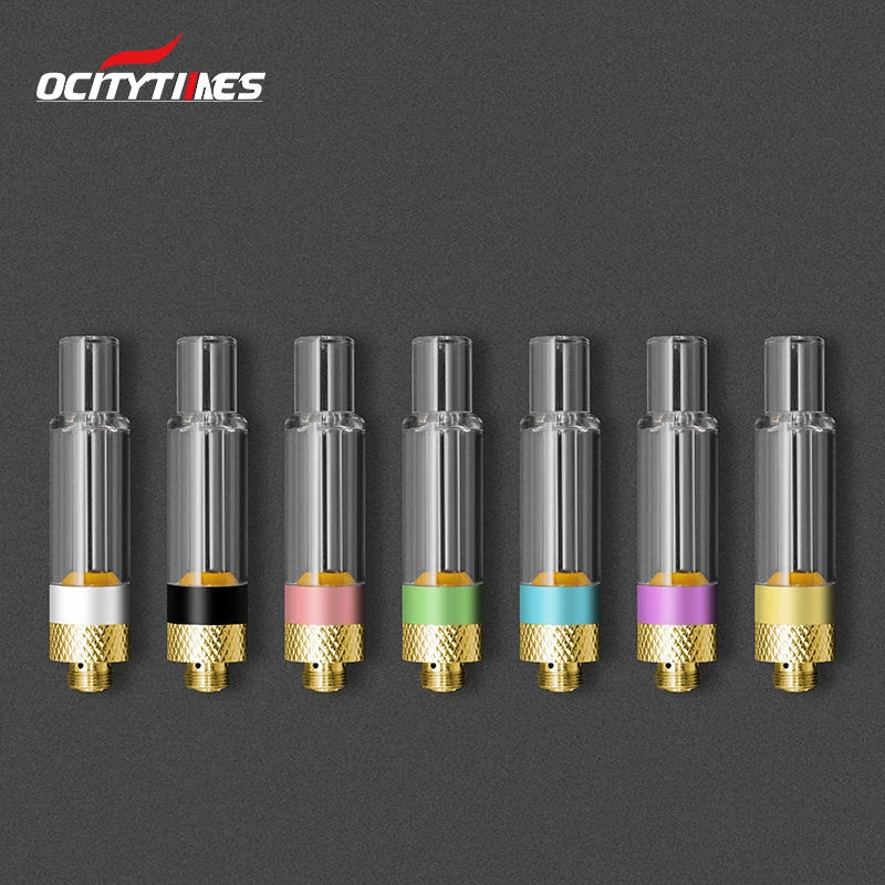 

Ceramic coil full glass e cigarette .5ml 1.0ml empty 510 thread cbd cartridge, Orange/oem color