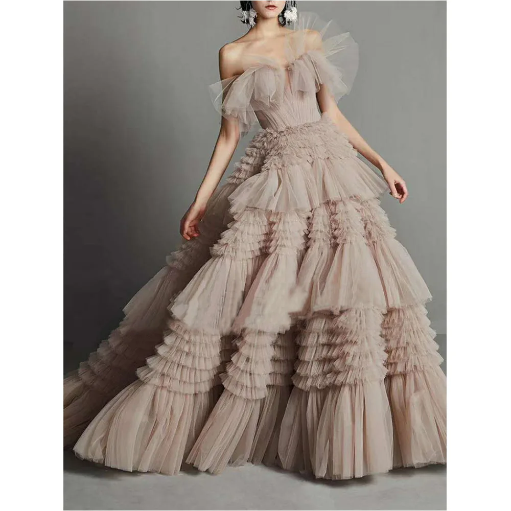 

Elegant Fashion Pink Princess Strapless Women Beaded Sequins Ball Gown wedding Party Evening dresses