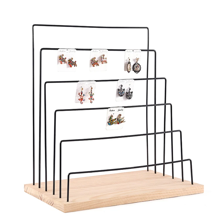 

Jewelry Display Stands Factory Direct Customize Wholesale Multi-layer Earring Ear Studs Multifunctional Jewelry Display, Black wood