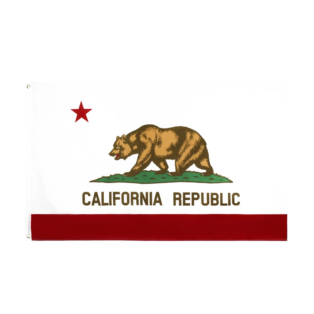 Ready to Ship 3x5Fts California Slag Polyester Flag EN-71 AZO FREE Certified Soft Material