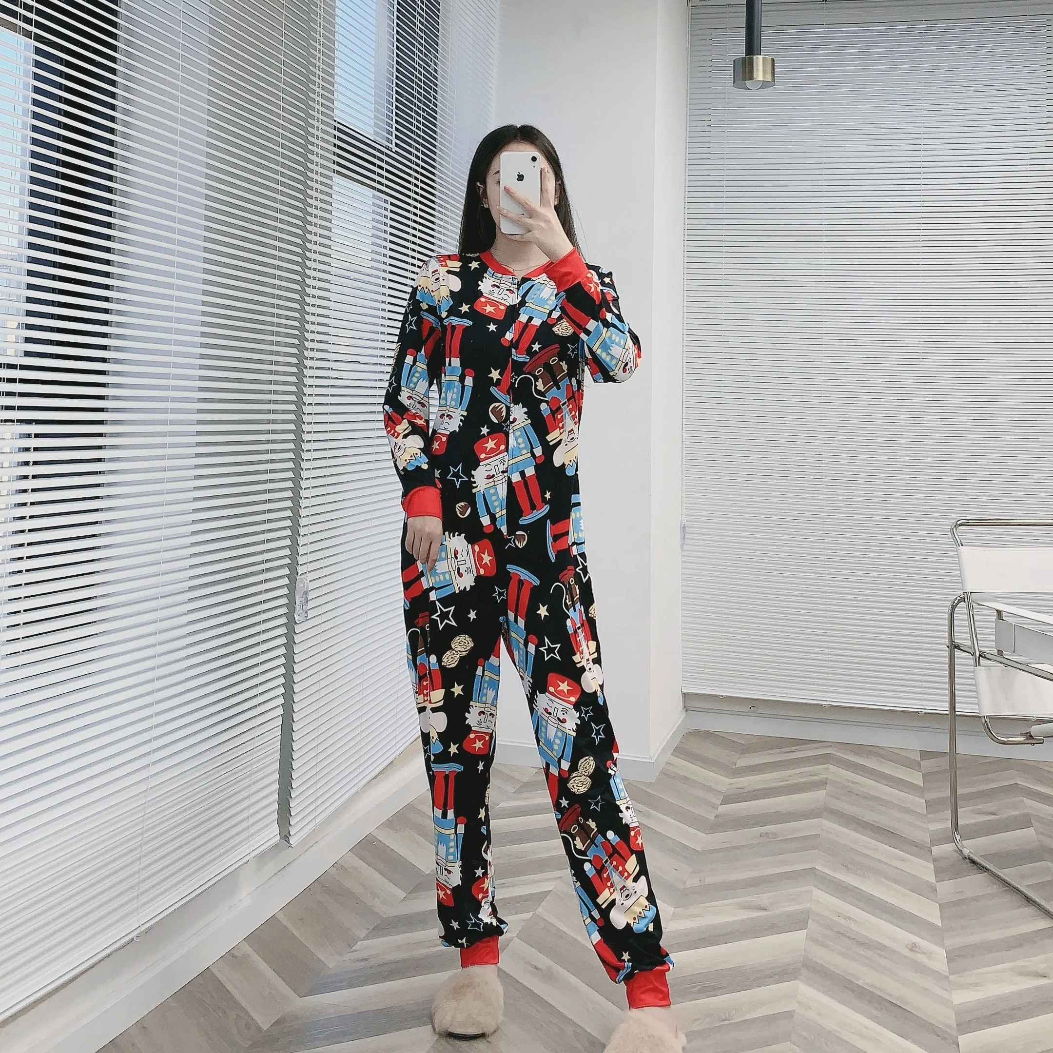 
Yaoting Wholesale Adult Sexy One Piece Christmas Pajamas Long christmas onesie woman 