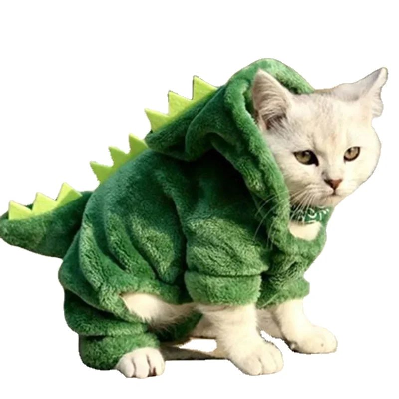 

Hot designer style winter dog clothes 2022 cat clothes Wholesale Cute Super Comfortable And Funny Dinosaur Soft Clothes, 1 color