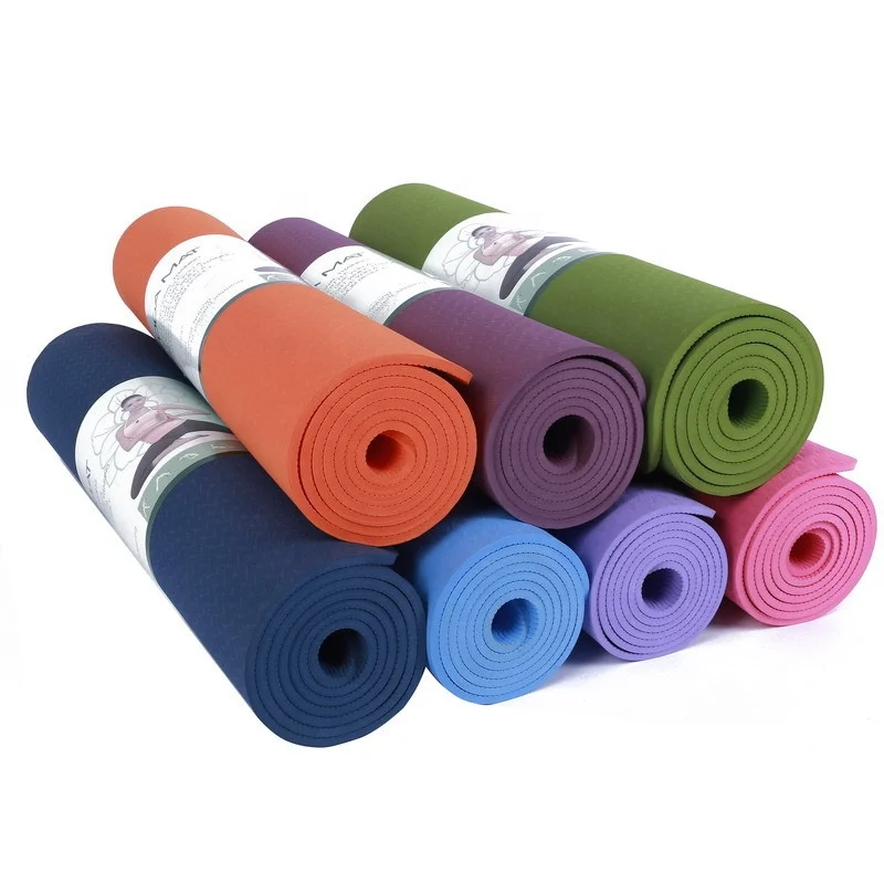 

Widening thickening environmental protection 6mm fitness mat gym thickened anti slip tpe yoga mat, Colorful