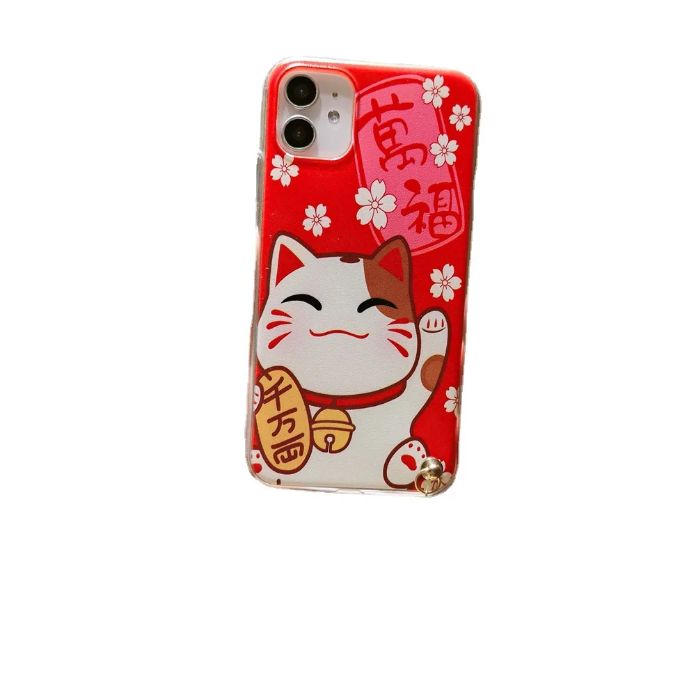 

Hot selling cute cat cartoon animation sublimation pc phone case for oem
