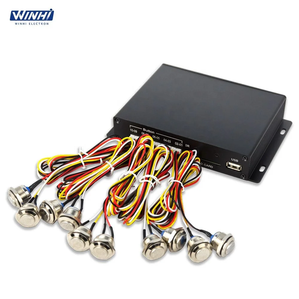 

MPC1080P-10 Haunted house fast video switching mini hd media digital signage indoor 10 push button player factory oem