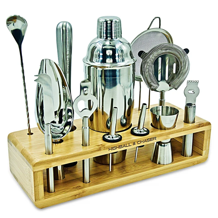
High quality tools boston cocktail shaker bar set with stand 