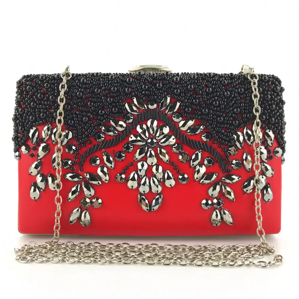 

Beaded Embroideryclutch Bags Rhinestone Handbag, 2colors