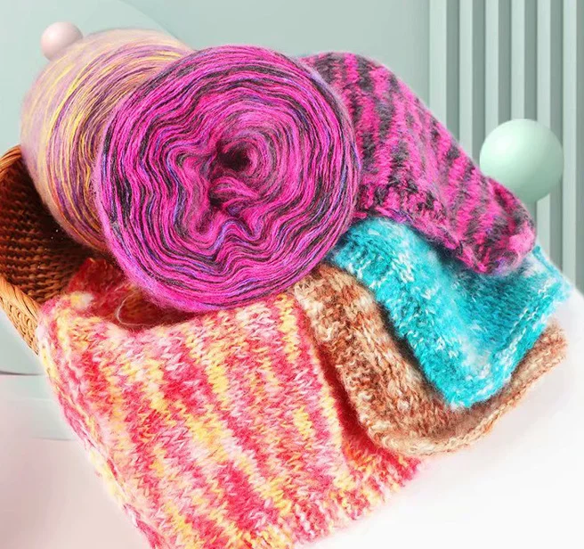 
Dyed mohair fine thread fancy wool hand knitting sweater wool ball scarf crochet shawl matching cashmere DIY soft yarn 