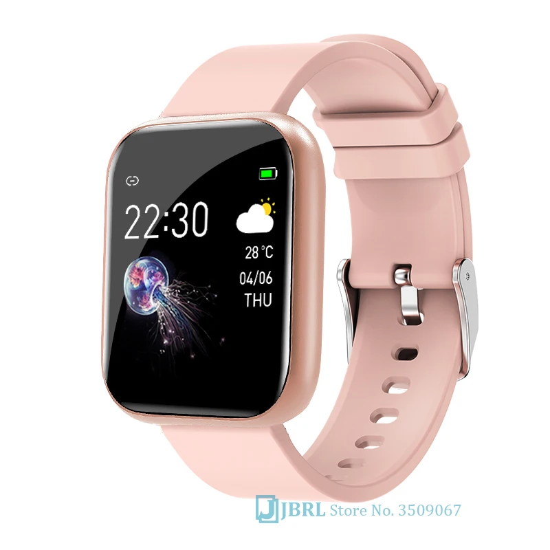 

Full Touch Smart Watch Waterproof Blood Pressure Heart Rate Fitness Tracker Silicone Smartwatch Women Men