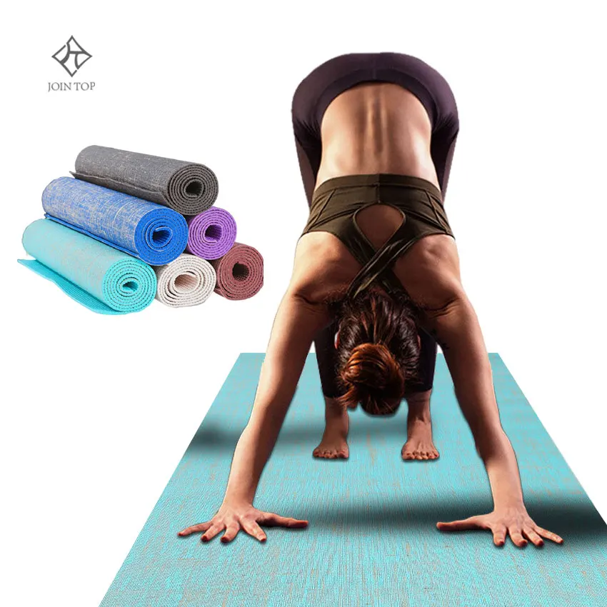 

T-King Eco Friendly non toxic exercise fitness unique natural hemp jute yoga mat, Stock color or customized