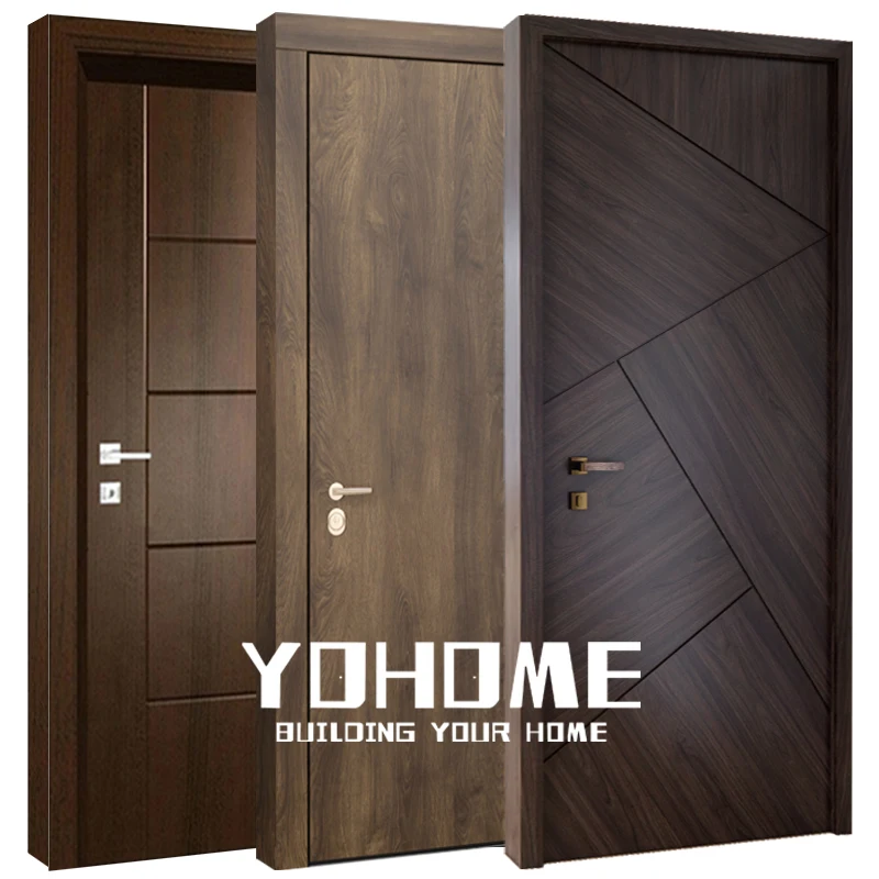 

China wholesale bedroom wooden door designs modern bedroom bathroom wooden entrance doors pre-finished interior solid doors