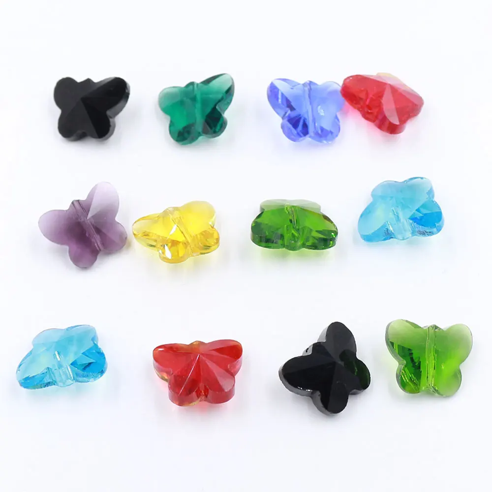 

14mm Crystal Butterfly-Shape Pendant Beads For DIY Making Wrist Bracelet Assorted Bead Charms Findings Gemstone Jewelry Supplies