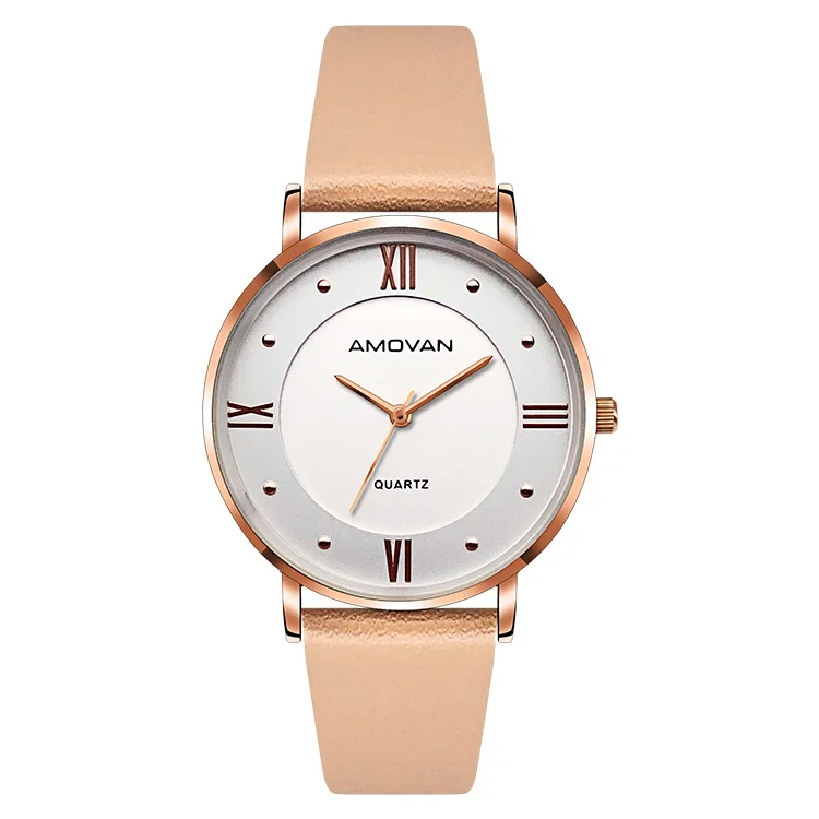 

Popular PU and Stainless Steel Strap New Style Ladies Watches Concise Women Watches Wrist Watch