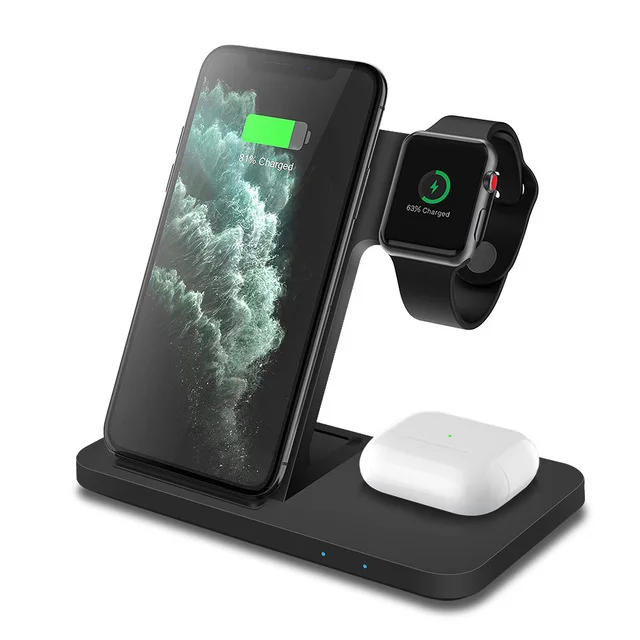 

Qi Wireless Charger station Cellphone Portable 3 in 1 Wireless Charger